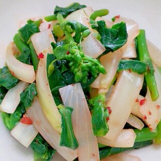 のらぼう菜と玉葱の豆板醤サラダ